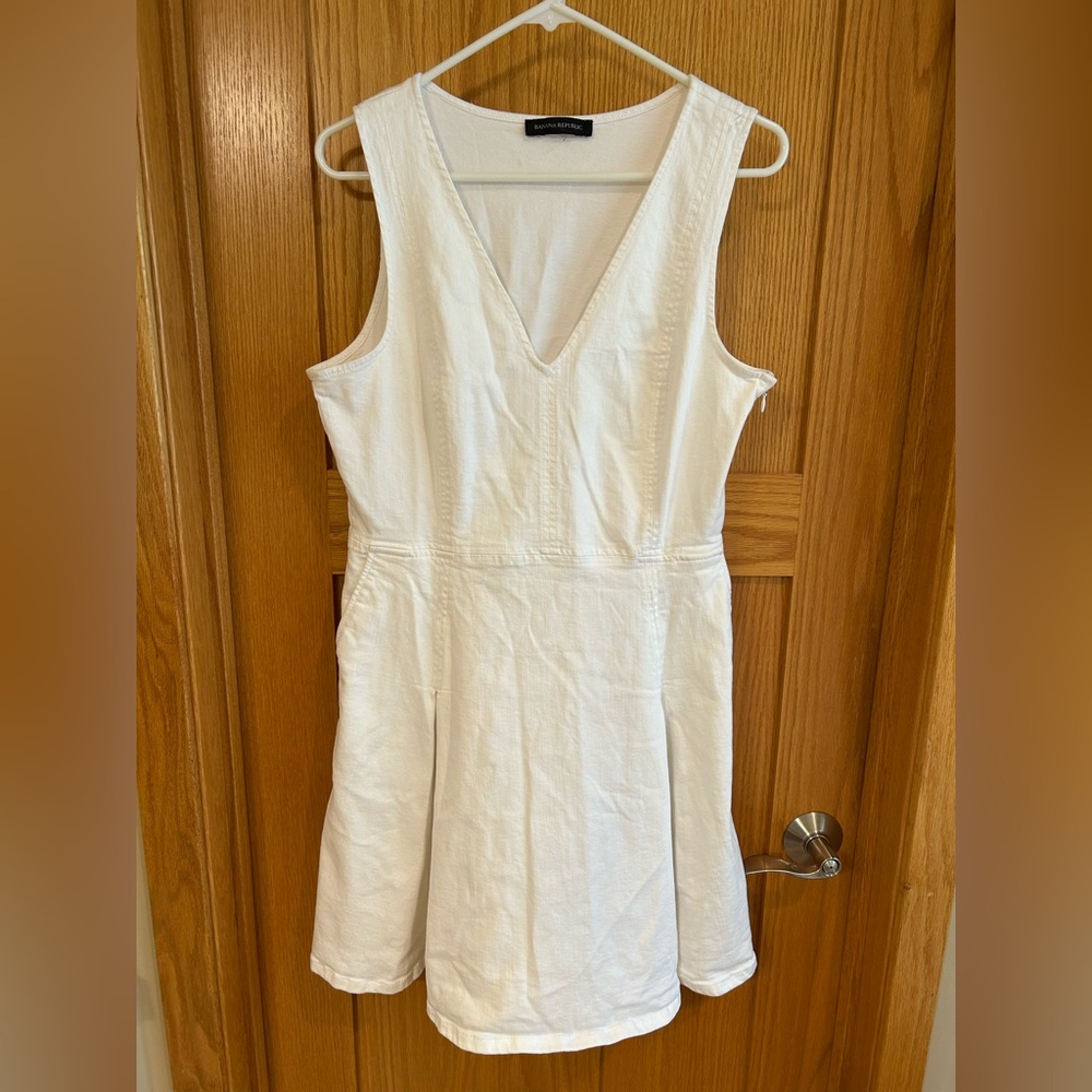 Banana Republic White Stretchy Denim Dress